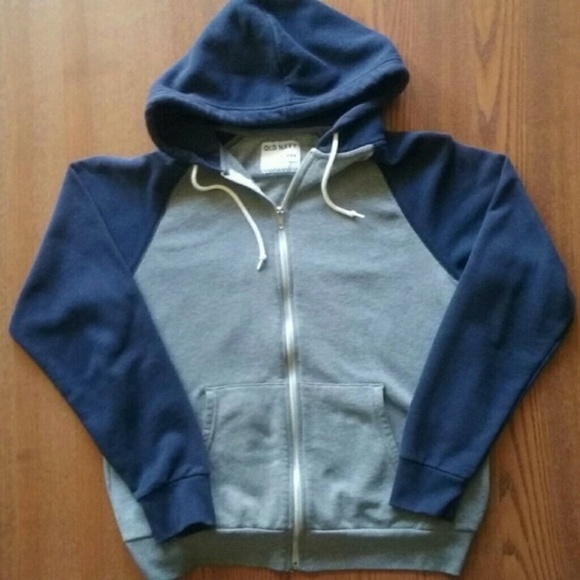 navy blue and grey hoodie